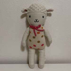 Cuddle + Kind Lucy the Lamb Plush Knit Handmade Doll Stuffed Animal 20"